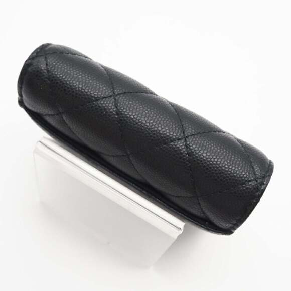 CHANEL Matelasse Caviar Skin Compact Wallet with Gold Hardware, AP4383, Tri-f...